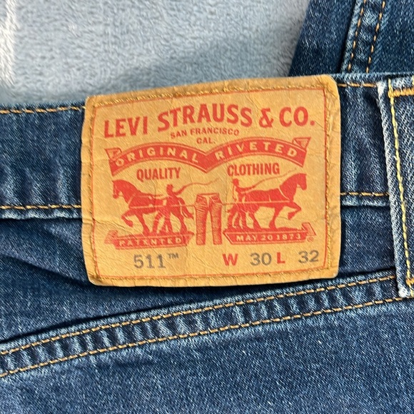Levis 511 Classic Blue Denim Jeans 30x32 - Picture 3 of 4